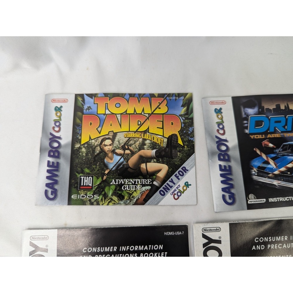 Nintendo‎ Gameboy Color Instruction Booklets Tomb Raider Driver Extras - Picture 2 of 5